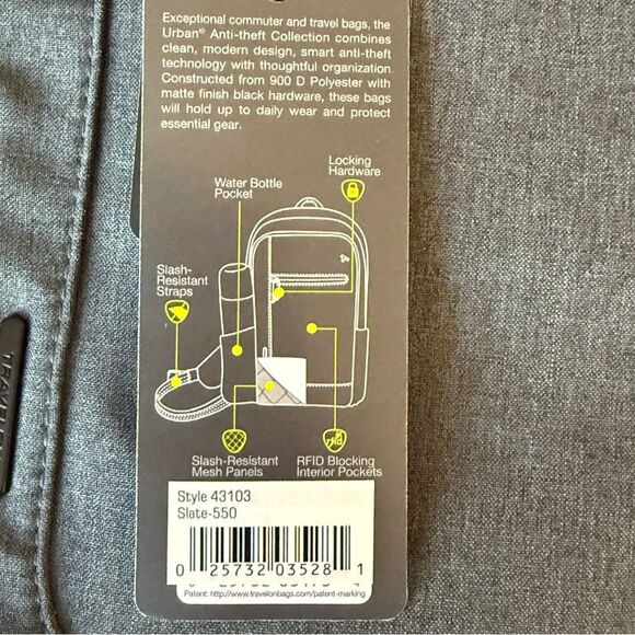 NEW With Tags Travelon Anti-Theft Urban Collection Sling Bag RFID - Picture 10 of 12